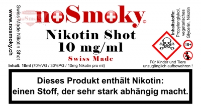 Nikotin Shot - noSmoky Swiss Made 10mg/ml
